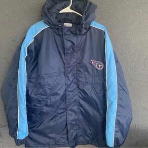 Tennessee Titans NFL Football Reebok Dark Blue Coat with Hood Jacket Parka